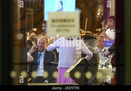 James Gorman(L) , Chairman and Chief Executive Officer of Morgan Stanley, participant of The Global Financial Leaders' Investment Summit attends the Gala Dinner at M+ Museum at West Kowloon Cultural District. 01NOV22   SCMP / Sam Tsang Stock Photo