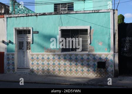 MERIDA, MEXICO - OCTOBER 2, 2016 green house with decorative tiles Stock Photo