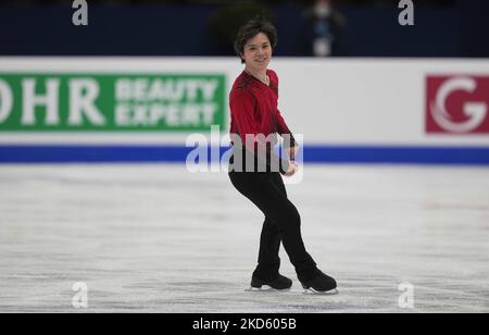 Shoma Uno from Japan during Mens Short Programme, at Sud de France Arena, Montpellier, France on March 24, 2022. (Photo by Ulrik Pedersen/NurPhoto) Stock Photo