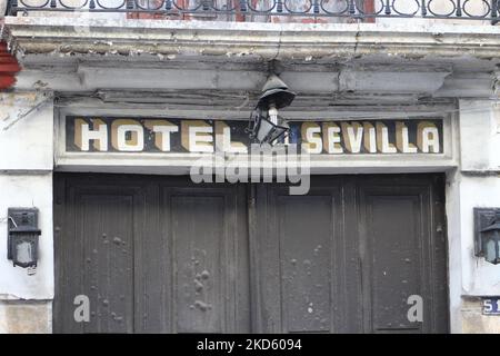 MERIDA, MEXICO - OCTOBER 2, 2016 the old and now abandoned Hotel Sevilla Stock Photo