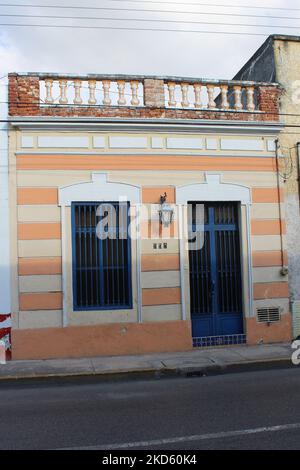 MERIDA, MEXICO - OCTOBER 2, 2016 traditional building in bright colours Stock Photo