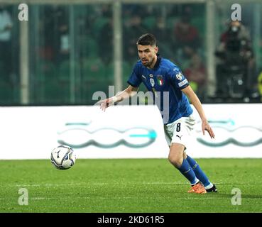 Jorginho of Italy during the EQ playoff 1 Fifa World Cup Qatar 2022 match between Italy and Northern Macedonia on March 24, 2022 stadium 'Renzo Barbera' in Palermo, Italy (Photo by Gabriele Maricchiolo/NurPhoto) Stock Photo