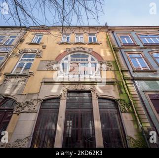 Art Nouveau Style Building Galeria de Paris n28 - Porto, Portugal Stock Photo