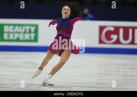 Lindsay Van Zundert from Netherlands during Womens final, at Sud de France Arena, Montpellier, France on March 25, 2022. (Photo by Ulrik Pedersen/NurPhoto) Stock Photo