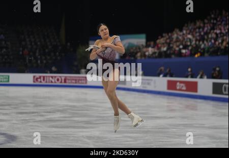 Young You from South Korea during Womens final, at Sud de France Arena, Montpellier, France on March 25, 2022. (Photo by Ulrik Pedersen/NurPhoto) Stock Photo