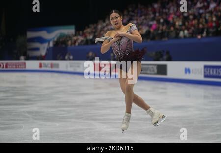 Young You from South Korea during Womens final, at Sud de France Arena, Montpellier, France on March 25, 2022. (Photo by Ulrik Pedersen/NurPhoto) Stock Photo