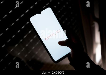 In this photo illustration a Matalan logo seen displayed on a smartphone screen in Athens, Greece on March 30, 2022. (Photo by Nikolas Kokovlis/NurPhoto) Stock Photo