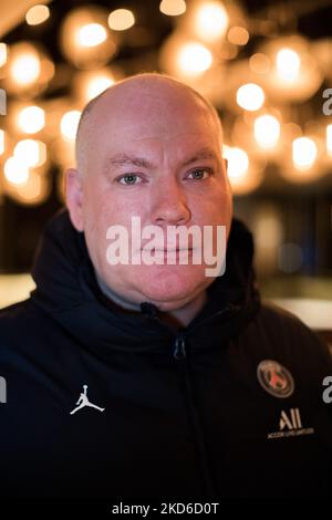 Paris, France, 9 February 2022. Portrait of Jonathan Calderwood, the Ground Manager of Paris Saint-Germain football team. Over the course of his career, this north-Irish man has forged a solid reputation, justified by the quality of the Parisian grass, now recognised as one of the most beautiful in Europe. (Photo by Emeric Fohlen/NurPhoto) Stock Photo