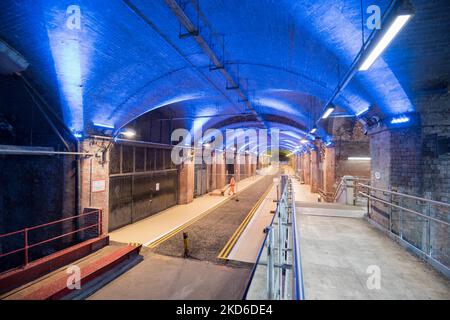 The Dark Arches were constructed to support Leeds Railway Station Stock Photo