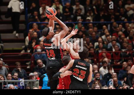 Milan, Italy. 03rd Nov, 2022. Italy, Milan, nov 3 2022: Guerschon Yabusele (Real Madrid forward) two points shot in the 4th quarter during EA7 Emporio Armani Milan vs Real Madrid, EuroLeague 2022-2023 round6 (Photo by Fabrizio Andrea Bertani/Pacific Press) Credit: Pacific Press Media Production Corp./Alamy Live News Stock Photo