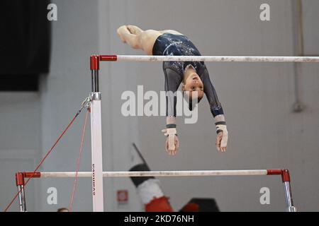 Giorgia Villa Bars (Italy) during the Gymnastics International Jesolo Trophy 2022 - Artistic Gymnastics on April 09, 2022 at the PalaInvent in Jesolo, Italy (Photo by Filippo Tomasi/LiveMedia/NurPhoto) Stock Photo