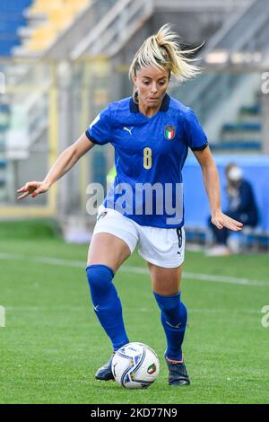 Martina Rosucci (Italy) during the FIFA World Cup 2023 Women's World Cup qualifiers - Italy vs Lituania on April 08, 2022 at the Ennio Tardini stadium in Parma, Italy (Photo by Fabio Fagiolini/LiveMedia/NurPhoto) Stock Photo