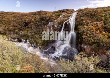 Small waterfall near Gairloch, Wester Ross, Scotland Stock Photo