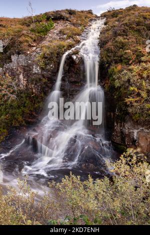 Small waterfall near Gairloch, Wester Ross, Scotland Stock Photo