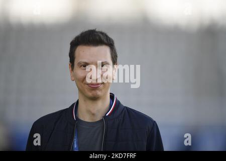 George Stucan Digital Coordinator at Romanian Football Federation in action during the FIFA Women's World Cup 2023 Qualifier group G match between Romania and Switzerland at Stadionul National de Rugby Arcul de Triumf on April 08, 2022 in Bucharest, Romania. Stock Photo