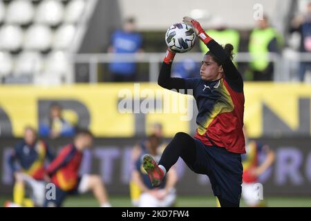 Andrea Paraluta in action during the FIFA Women's World Cup 2023 Qualifier group G match between Romania and Switzerland at Stadionul National de Rugby Arcul de Triumf on April 08, 2022 in Bucharest, Romania. (Photo by Alex Nicodim/NurPhoto) Stock Photo