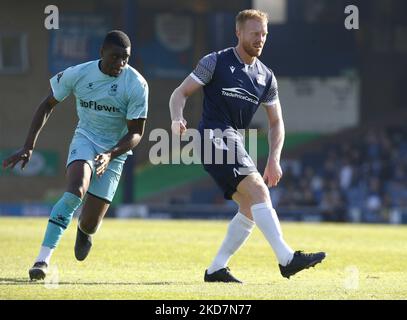 Kenny Clark (on loan from Dagenham and Redbridge) of Southend United during National League between Southend United and Wealdstone at Roots Hall Stadium , Southend on Seas, UK on 15th April , 2022 (Photo by Action Foto Sport/NurPhoto) Stock Photo