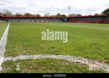 A General view of The Peninsula Stadium during the Sky Bet League 2 match between Salford City and Barrow at Moor Lane, Salford on Monday 18th April 2022. (Photo by Michael Driver/MI News/NurPhoto) Stock Photo