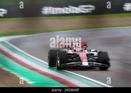 Rolex Gran Premio del Made in Italy e dell'Emilia-Romagna: Guanyu Zhou (CIN) Alfa Romeo C42 &#xA; during the Formula 1 Championship Formula 1 Rolex Emilia Romagna Grand Prix 2022, 4rd round of the 2022 FIA Formula One World Championship Free Practises on April 22, 2022 at the Enzo e Dino Ferrari Circuit in Imola, Italy (Photo by Alessio De Marco/LiveMedia/NurPhoto) Stock Photo