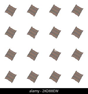 A seamless pattern warm knitted brown pillows Stock Vector