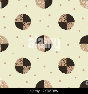 Seamless dotted pattern with brown circles. Vector abstract background Stock Vector