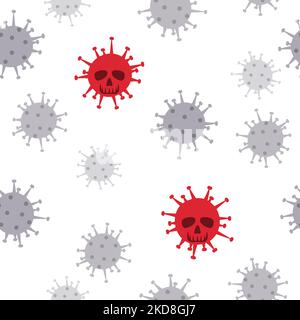 Seamless pattern with viruses. Coronavirus background, 2019-nCoV vector illustration Stock Vector