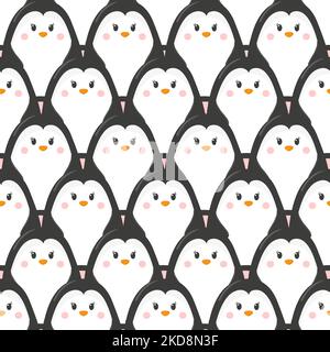 Seamless childish pattern with cute penguins. Baby print Stock Vector