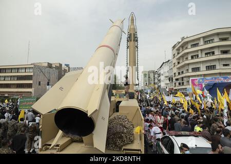 Two Iranian Kheibar Shekan Ballistic Missiles Are Seen In Downtown ...