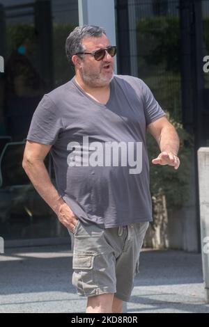 (EDITOR'S NOTE: FILE IMAGE) Soccer agent Mino Raiola has died at the age of 54 in an Italian hospital after battling illness, his family said in a statement on Saturday. -In this file image, Carmine ''Mino'' Raiola, football agent representing the new player of Juventus Matthijs de Ligt, greets the fans in front of the J-Medical during her the medical checks, Turin Italy. (Photo by Mauro Ujetto/NurPhoto) Stock Photo