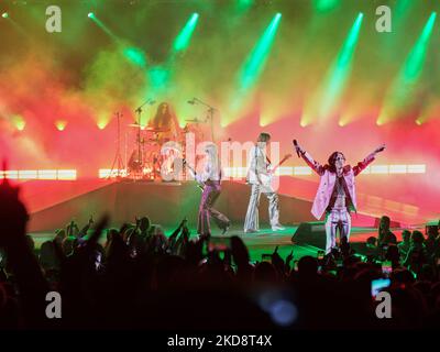 Maneskin during the Italian singer Music Concert Maneskin Live on April 28, 2022 at the Arena di Verona in Verona, Italy (Photo by Maria Cristina Napolitano/LiveMedia/NurPhoto) Stock Photo