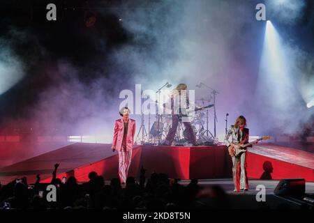 Maneskin during the Italian singer Music Concert Maneskin Live on April 28, 2022 at the Arena di Verona in Verona, Italy (Photo by Maria Cristina Napolitano/LiveMedia/NurPhoto) Stock Photo