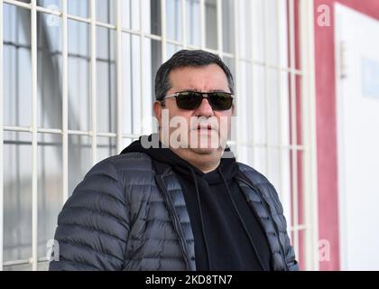 (EDITOR'S NOTE: FILE IMAGE) Mino Raiola sports agent during the Other Mino Raiola died in April 30, 2022 on April 30, 2022 at the San Raffaele Hospital in Milan, Italy (Photo by Reporter Torino/LiveMedia/NurPhoto) Stock Photo