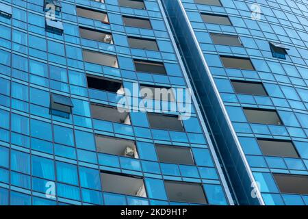 Batumi, Georgia - 30 August, 2022: Modern houses in Batumi city. Travel Stock Photo