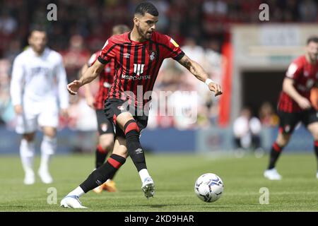 Dominic Solanke of AFC Bournemouth on the ball during the Sky Bet Championship match between Bournemouth and Millwall at the Vitality Stadium, Bournemouth on Saturday 7th May 2022. (Photo by Tom West/MI News/NurPhoto) Stock Photo