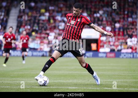 Dominic Solanke of AFC Bournemouth on the ball during the Sky Bet Championship match between Bournemouth and Millwall at the Vitality Stadium, Bournemouth on Saturday 7th May 2022. (Photo by Tom West/MI News/NurPhoto) Stock Photo