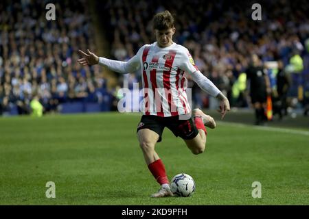 SHEFFIELD, UK. MAY 9TH Dennis Cirkin of Sunderland during the Sky Bet League 1Play Off Semi-Final 2nd Leg between Sheffield Wednesday and Sunderland at Hillsborough, Sheffield on Monday 9th May 2022. (Photo by Mark Fletcher/MI News/NurPhoto) Stock Photo