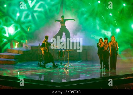 Alvan &amp; Ahez (Fulenn) France during the Eurvision Song Contest 2022, Grand Final Rehearsals on May 13, 2022 at Pala Olimpico in Turin, Italy. (Photo by Nderim Kaceli/LiveMedia/NurPhoto) Stock Photo