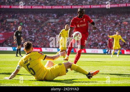 Sadio Mane of Liverpool controls the ball during the FA Cup Final between Chelsea and Liverpool at Wembley Stadium, London on Saturday 14th May 2022. (Photo by Federico Maranesi/MI News/NurPhoto) Stock Photo