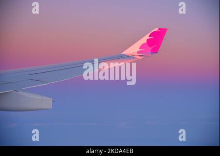 Honolulu airport is the home base of Hawaiian Airlines, Oahu HI Stock Photo