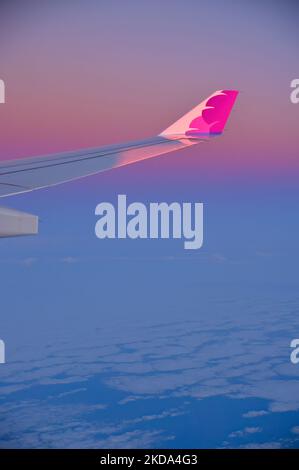 Honolulu airport is the home base of Hawaiian Airlines, Oahu HI Stock Photo