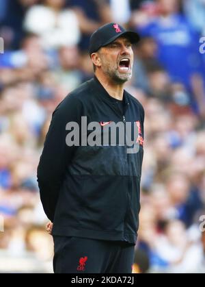 Liverpool manager Jurgen Klopp during FA Cup Final between Chelsea and Liverpool at Wembley Stadium , London, UK 14th May , 2022 (Photo by Action Foto Sport/NurPhoto) Stock Photo