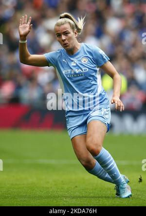 Lauren Hemp of Manchester City WFC during Women's FA Cup Final between Chelsea Women and Manchester City Women at Wembley Stadium , London, UK 15th May , 2022 (Photo by Action Foto Sport/NurPhoto) Stock Photo