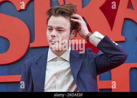 Charlie Heaton attends the Netflix Stranger Things season 4 premiere at 'Callao Cinelights' Cinema in Madrid, Spain (Photo by Carlos Dafonte/NurPhoto) Stock Photo