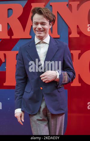 Charlie Heaton attends the Netflix Stranger Things season 4 premiere at 'Callao Cinelights' Cinema in Madrid, Spain (Photo by Carlos Dafonte/NurPhoto) Stock Photo