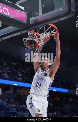 Dep of Real Madrid, during the first Endesa League quarterfinal playoff between Real Madrid and Baxi Manresa, which took place at the Wizink Center, in Madrid. May 25, 2022 Spain (Photo by Oscar Gonzalez/NurPhoto) Stock Photo