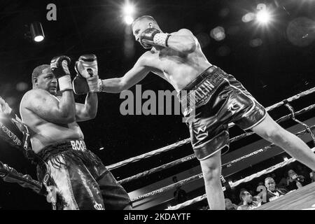 Otto Wallin (24-1, 14 KOs; New York City by way of Sweden), the 11th ranked WBC heavyweight in the world, defeated Rydell Booker (26-5-1, 13 KOs; Detroit, MI) by a unanimous 10 round decision on 26 May 2022 at Salita Promotions’ Detroit Brawl professional boxing event in Dearborn, Michigan. (Photo by Adam J. Dewey/NurPhoto) Stock Photo