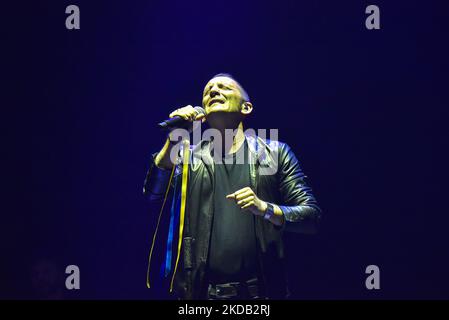 Francesco Silvestre of the Moda band during the live concert â€œBuona Fortuna Tourâ€ at Palazzo dello Sport in Rome, Italy&#xA;May 26, 2022&#xA; (Photo by Roberto Bettacchi/SportReporter/LiveMedia/NurPhoto) Stock Photo