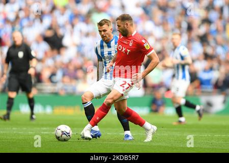 Steve Cook of Nottingham Forest in action during the Sky Bet Championship Play-Off Final between Huddersfield Town and Nottingham Forest at Wembley Stadium, London on Sunday 29th May 2022. (Photo by Jon Hobley /MI News/NurPhoto) Stock Photo