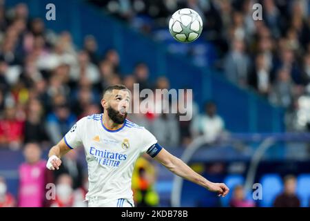 Karim Benzema of Real Madrid CF during the UEFA Champions League Final match between Liverpool FC and Real Madrid CF at Stade de France on May 28, 2022 in Paris, France. (Photo by Giuseppe Maffia/NurPhoto) Stock Photo