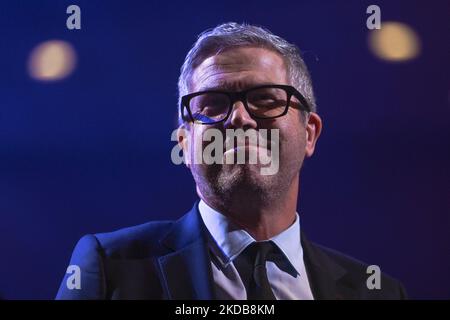 John Powell, an Anglo-American composer, best known for his music for animated films, during the Award Ceremony where he received the Wojciech Kilar Award for lifetime achievement at the ICE Krakow Congress Center. On Saturday, May 28, 2022, in Krakow, Poland. (Photo by Artur Widak/NurPhoto) Stock Photo